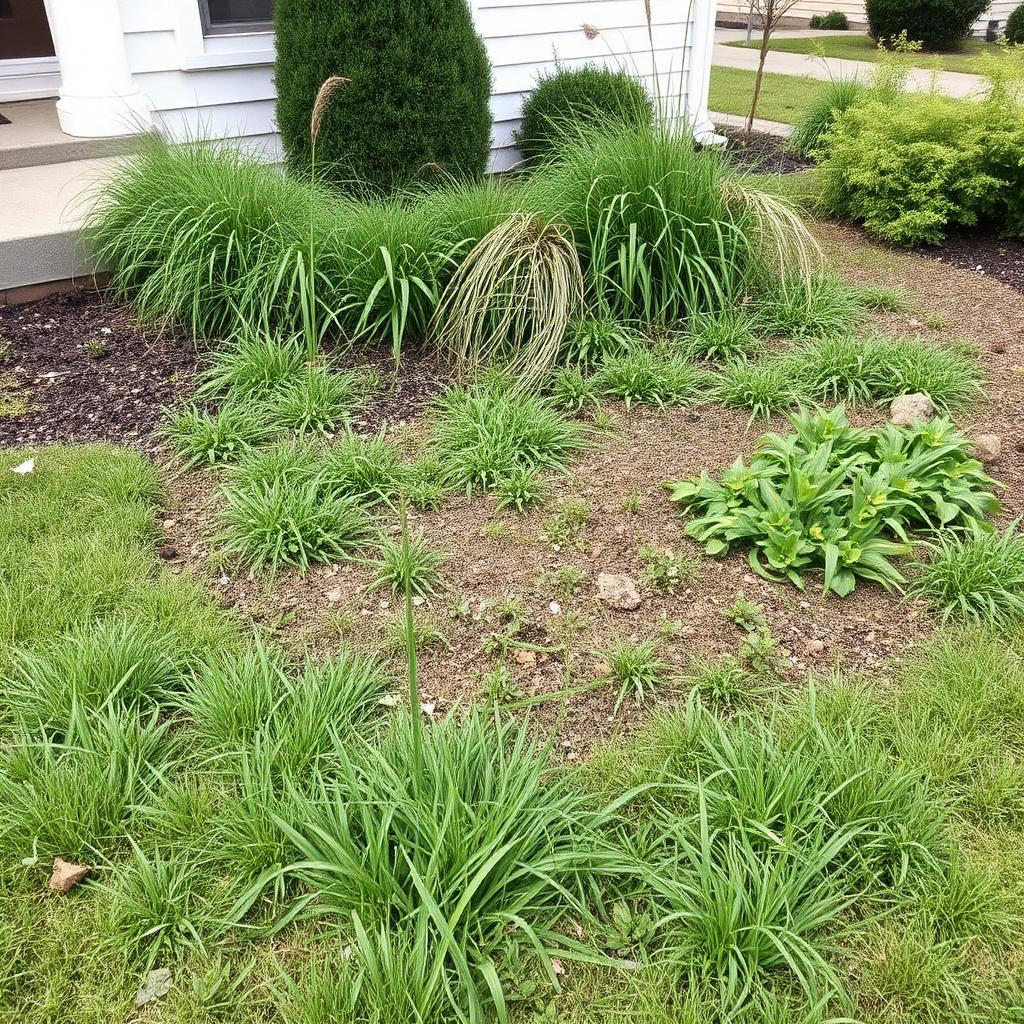 Front Bed Refresh & Mulching — before